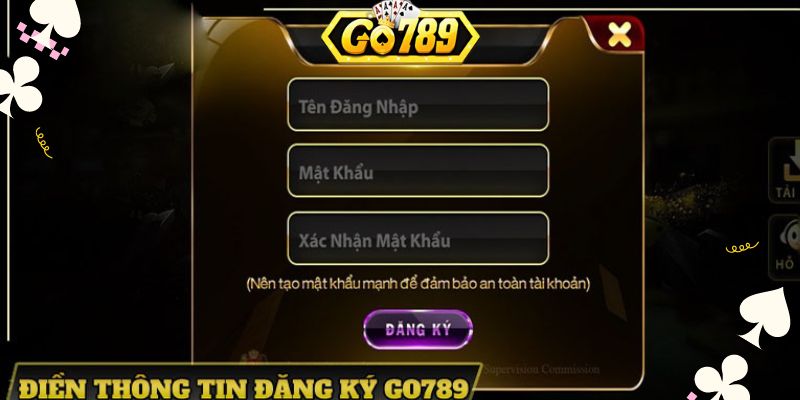 Các bước đăng ký tài khoản Go789