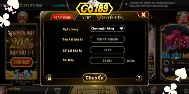 Các bước rút tiền tại Go789