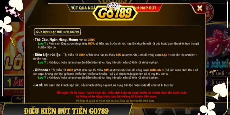 Lưu ý gì khi rút tiền tại Go789