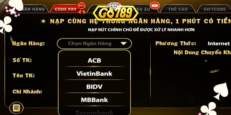 Nạp tiền thông qua codepay